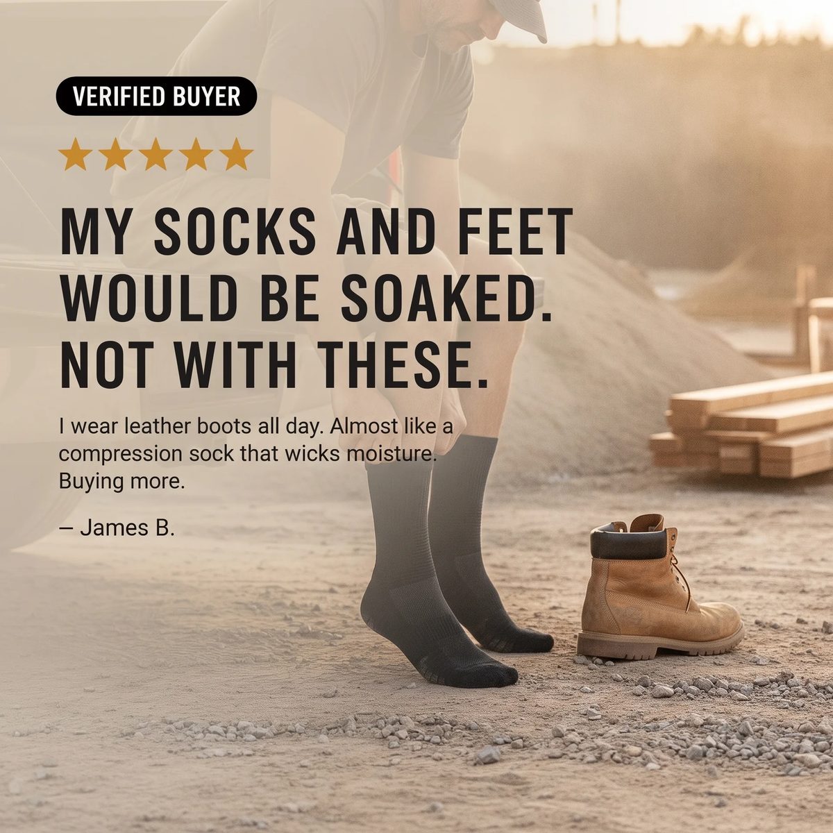 Verified buyer review — my socks and feet would be soaked, not with these